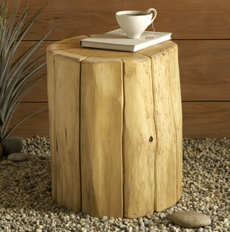 west elm - natural tree-stump side table